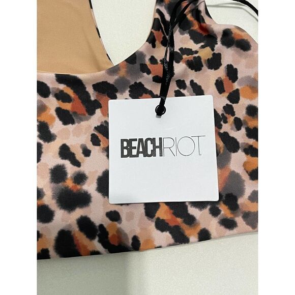 Beach Riot Women's Rocky Top Racerback Watercolor Leopard XS Cream Extra Small - Picture 7 of 14